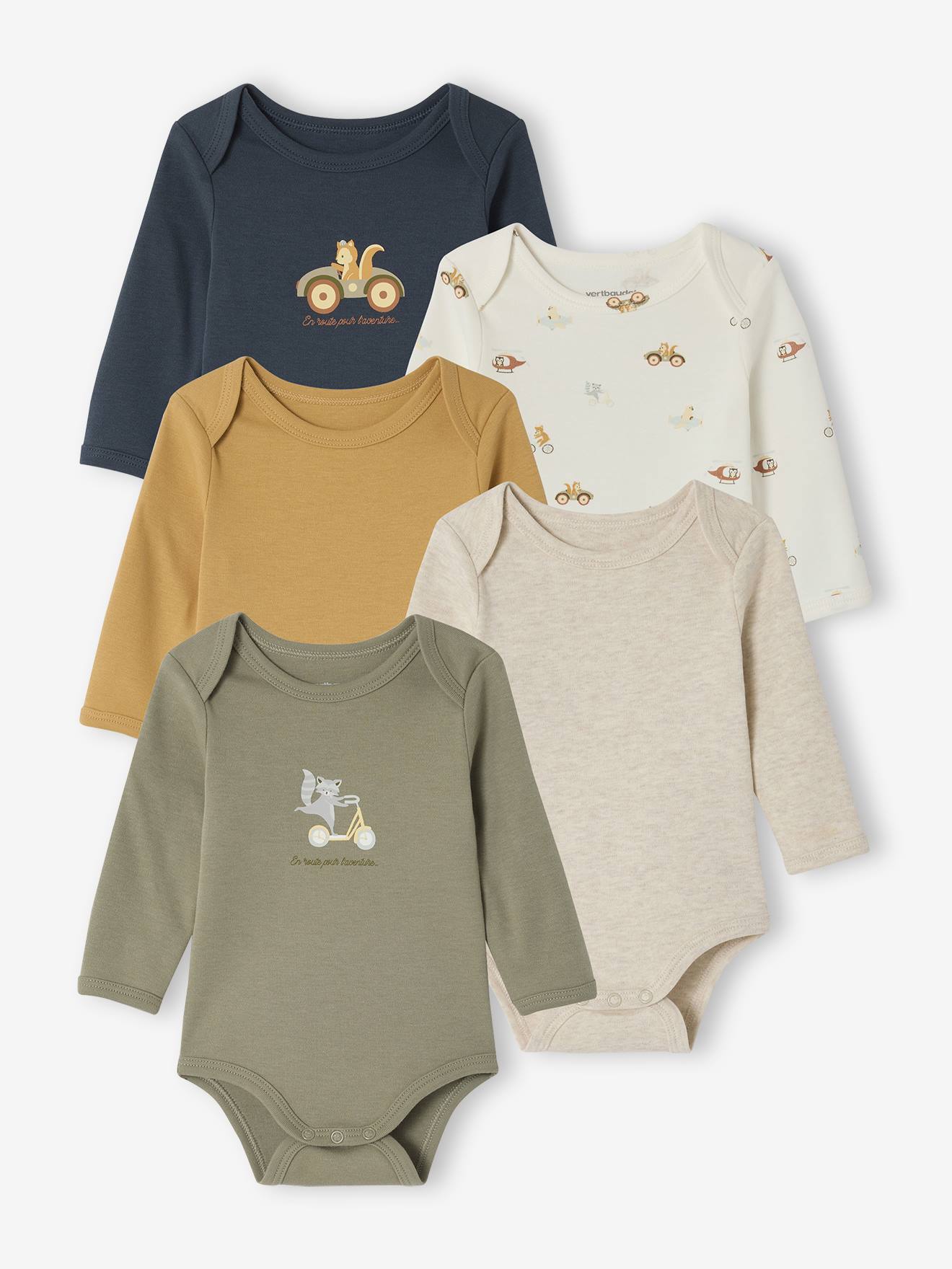 Bio-Kollektion: 5er-Pack Baby Schlupfbodys mit langen Ärmeln Bio-Kollektion: 5er-Pack Baby Schlupfbodys mit langen Ärmeln von Vertbaudet