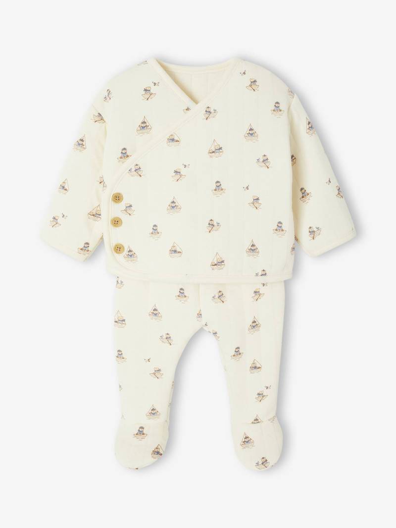 Bio-Kollektion: Baby-Set aus Steppjacke & Hose mit Fuß von Vertbaudet