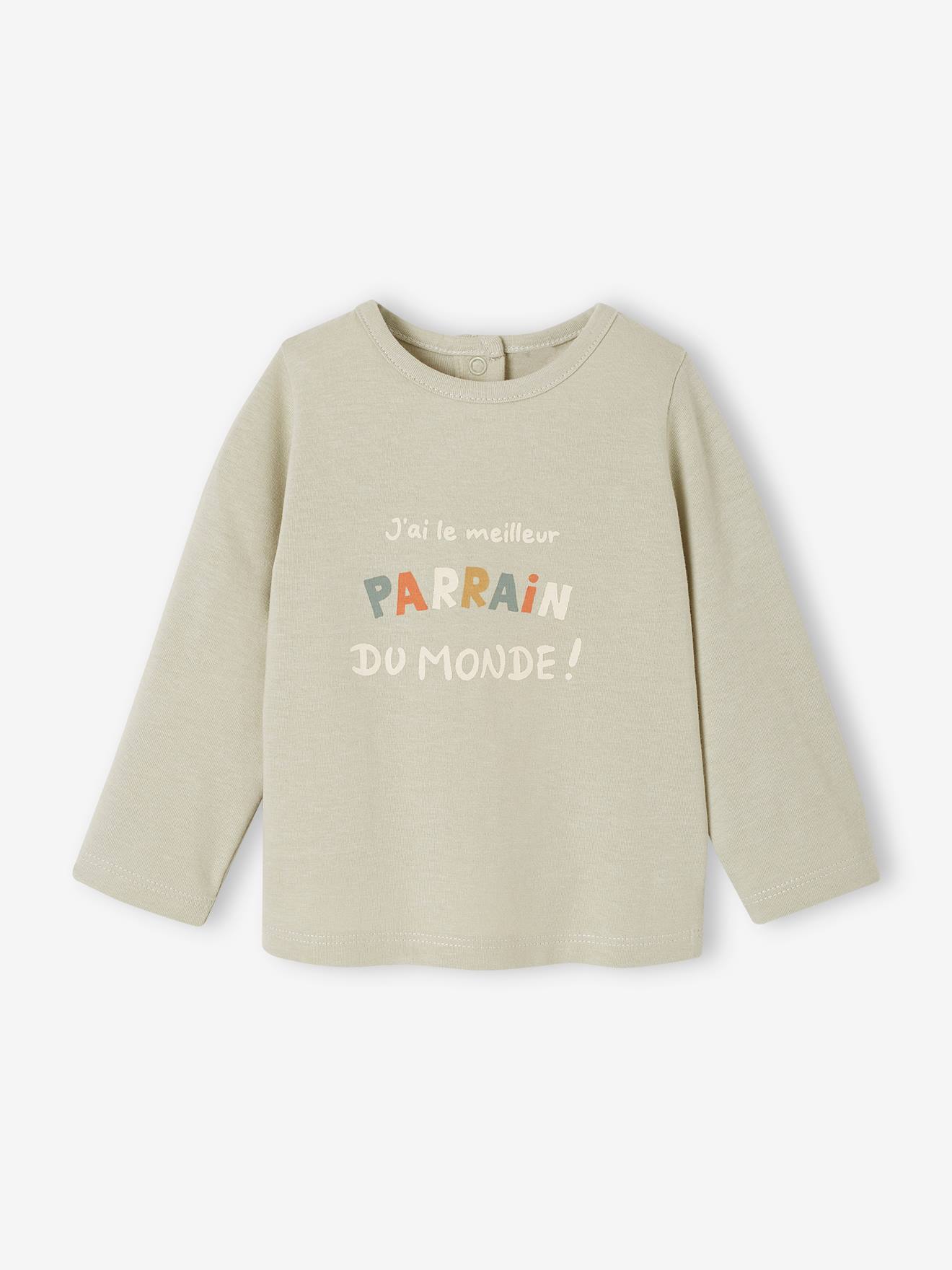 Bio-Kollektion: Baby Shirt mit Druckknöpfen und Message von Vertbaudet