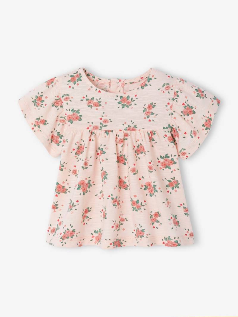Bio-Kollektion: Mädchen Baby T-Shirt mit Blumenprint hell von Vertbaudet