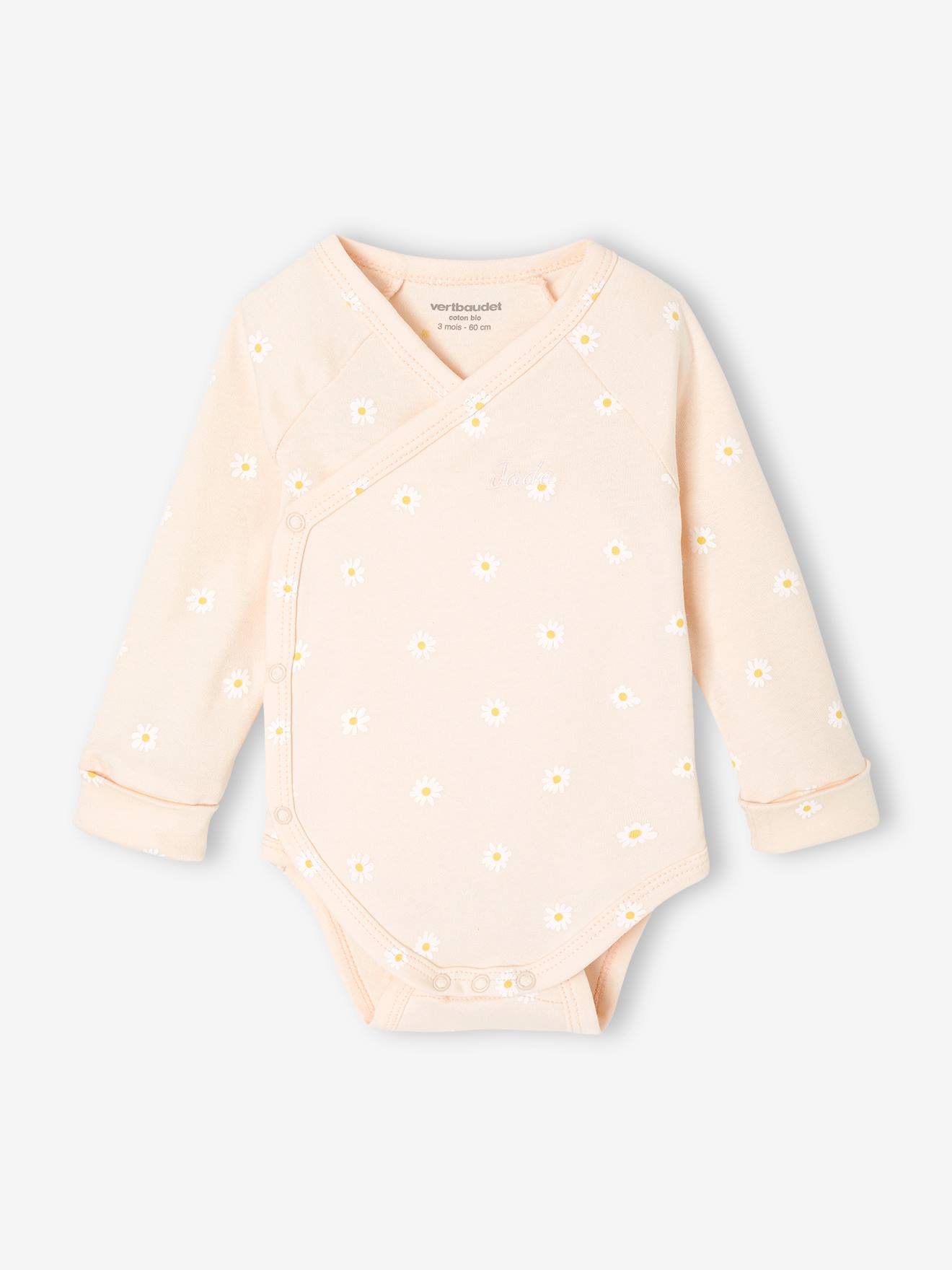 Bio-Kollektion: Mitwachsender Baby Wickelbody mit Gänseblümchen hell Bio-Kollektion: Mitwachsender Baby Wickelbody mit Gänseblümchen hell von Vertbaudet