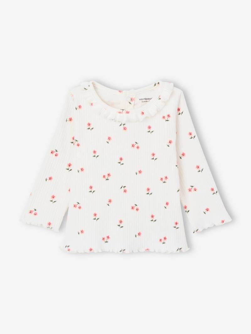 Bio-Kollektion: geripptes Baby Shirt mit langen Ärmeln hell von Vertbaudet