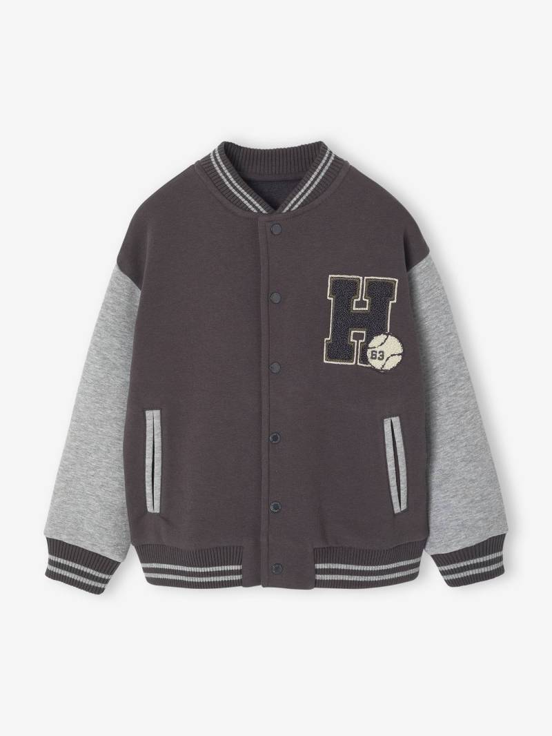 College-Sweatjacke mit Aufnäher Jungen von Vertbaudet