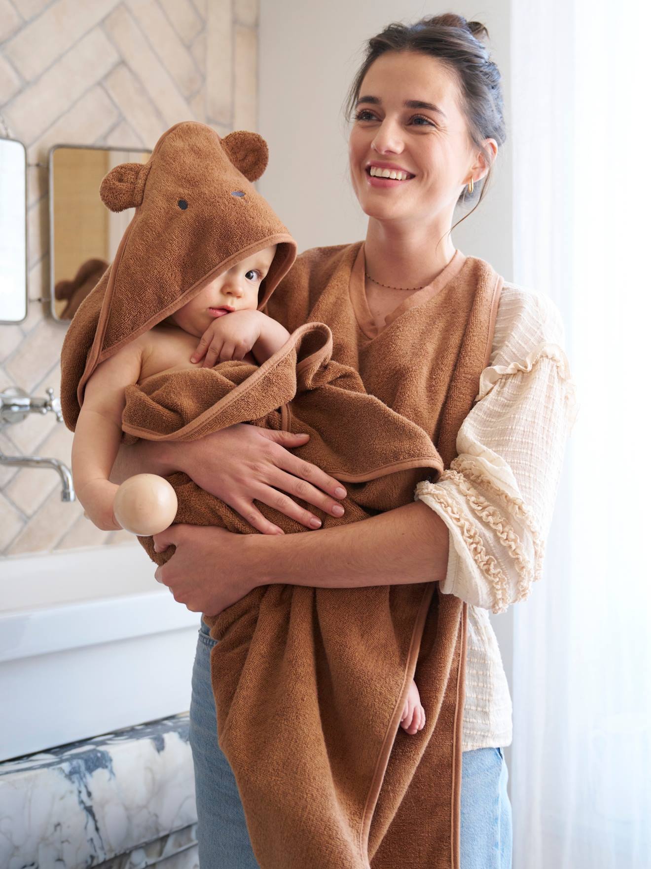 Eltern-Baby-Badetuch von Vertbaudet