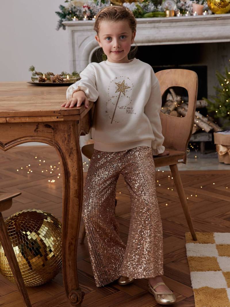 Festliche weite Mädchen Hose mit Pailletten BASIC ene pailletten capsule von Vertbaudet