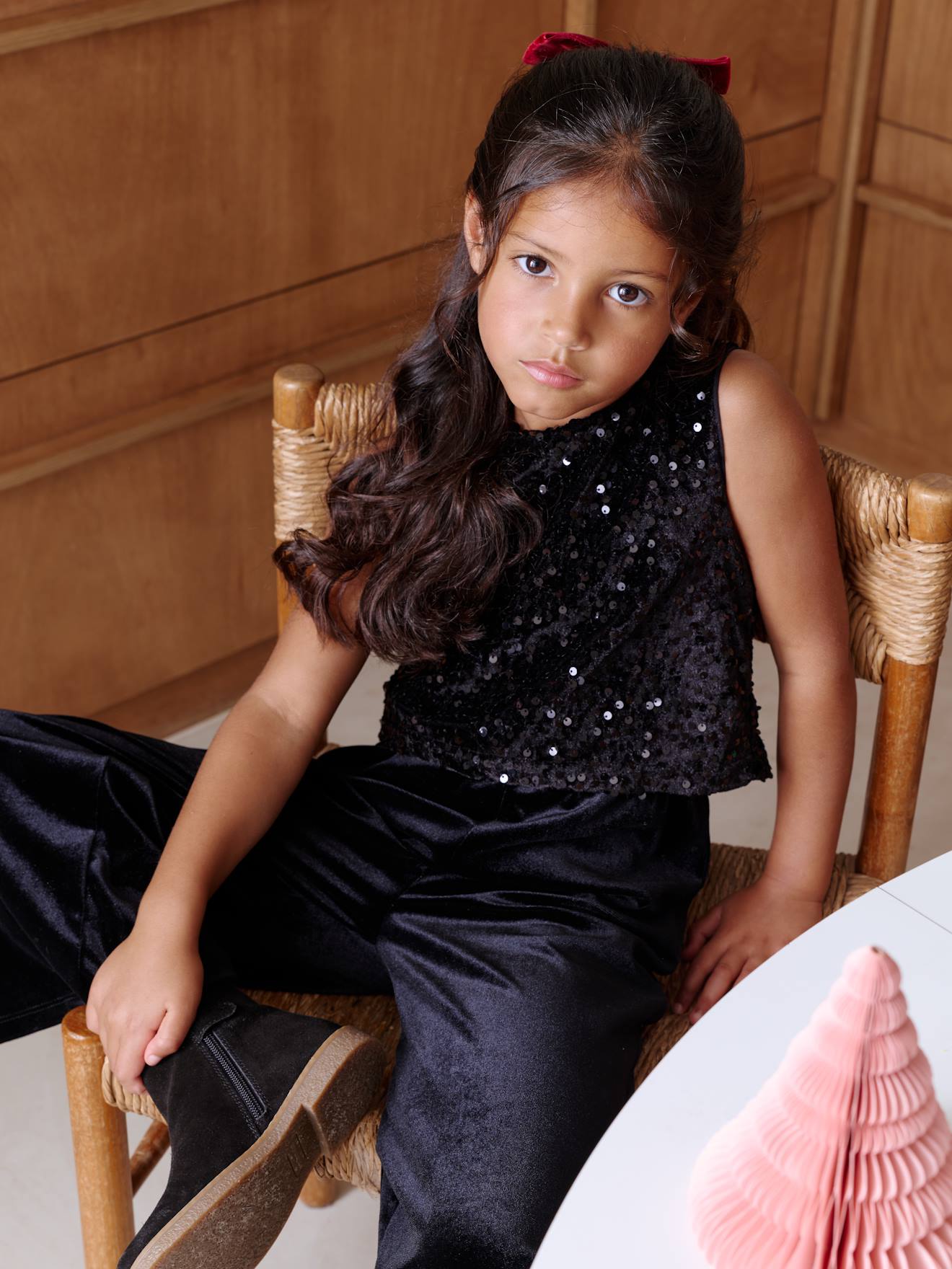 Festlicher Jumpsuit mit Pailletten und Samt von Vertbaudet