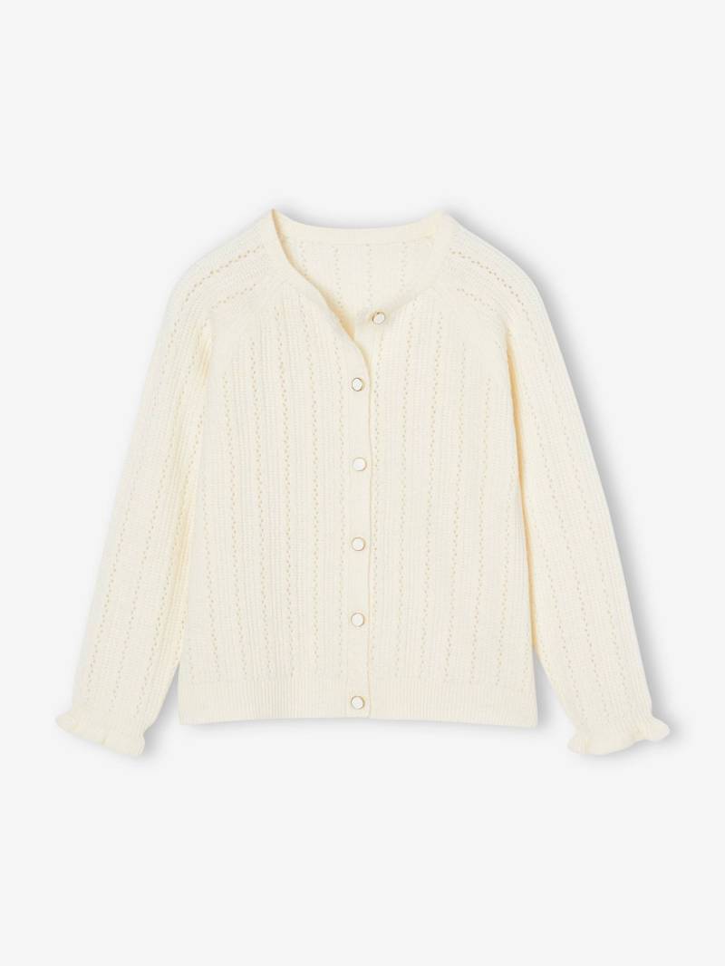 Flauschige Mädchen Strickjacke mit Ajourmuster von Vertbaudet