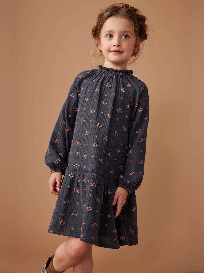 Geblümtes Mädchen Kleid aus Musselin von Vertbaudet