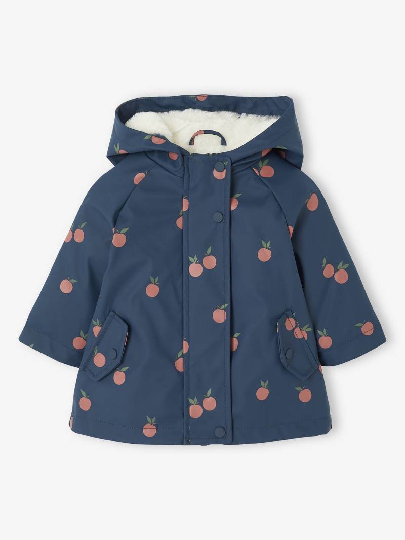 Gefütterte Mädchen Baby Regenjacke mit Blumen und Recycling-Polyester von Vertbaudet