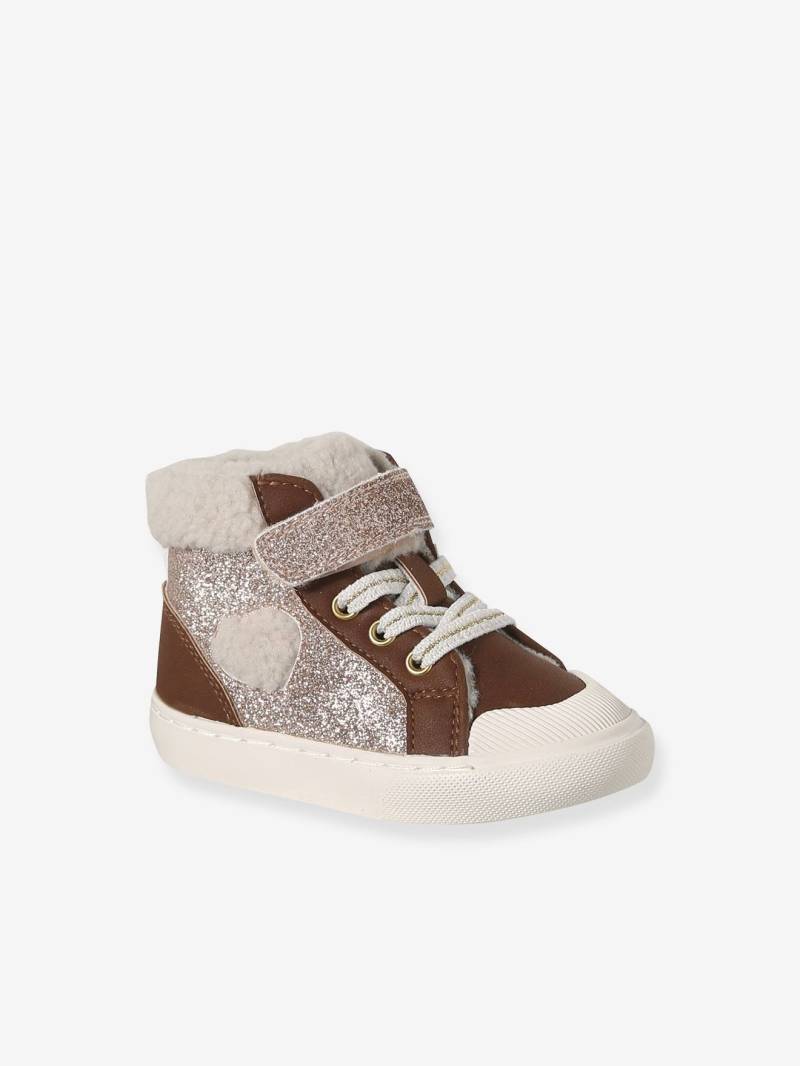 Gefütterte Sneakers für Mädchen mit Glitzerdetails von Vertbaudet