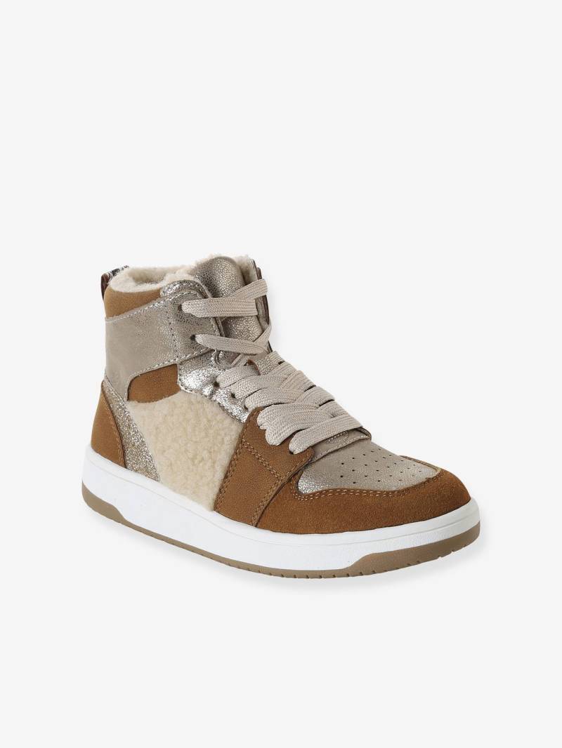 Gefütterte hohe Sneakers mit Schnürsenkeln für Mädchen von Vertbaudet