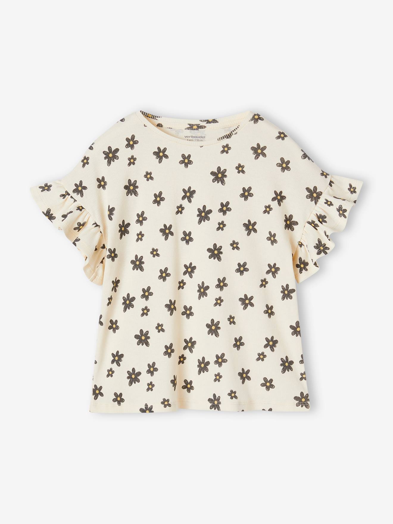 Geripptes Mädchen T-Shirt mit Recycling-Baumwolle von Vertbaudet