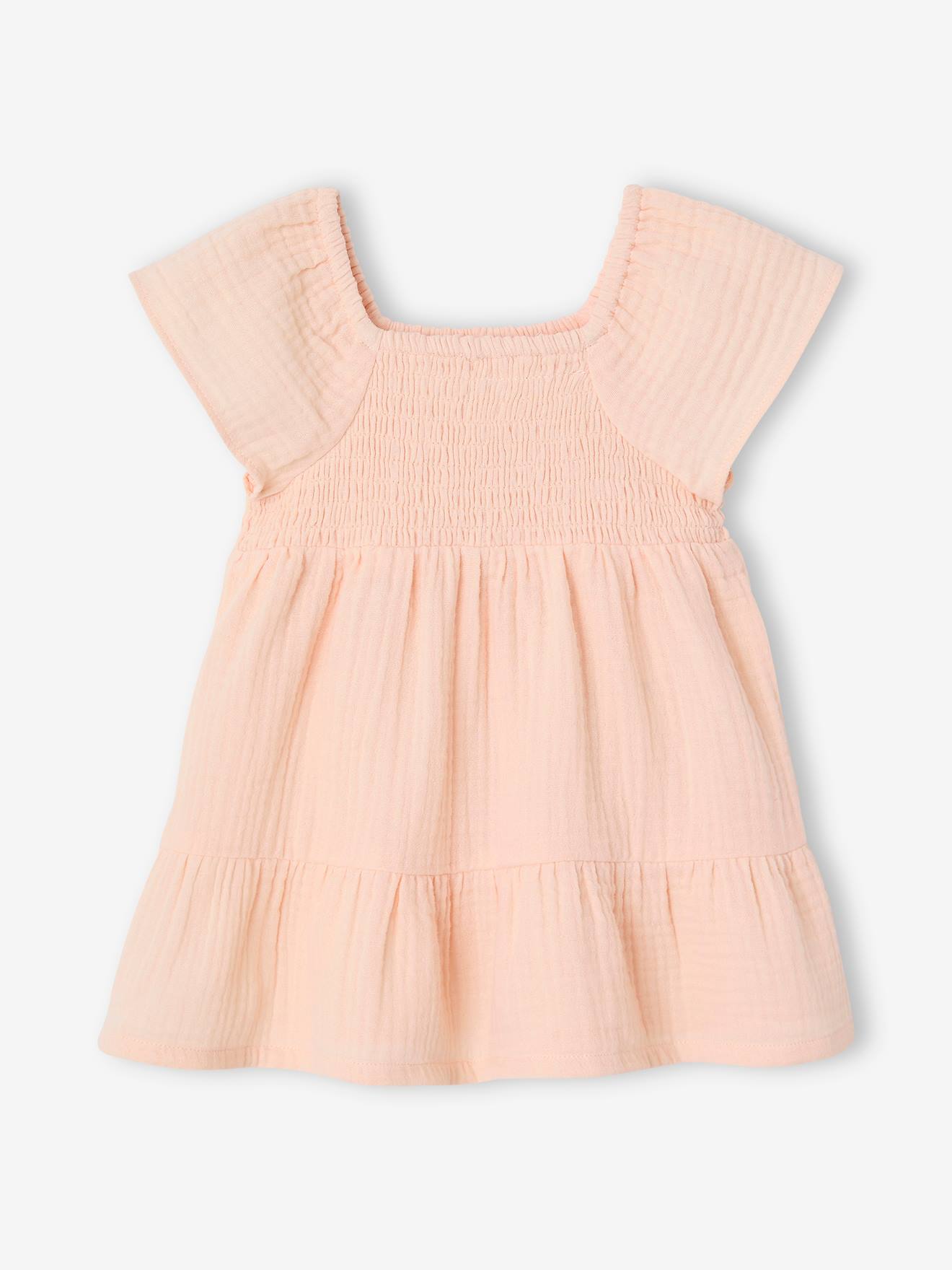 Gesmoktes Baby Kleid aus Musselin von Vertbaudet