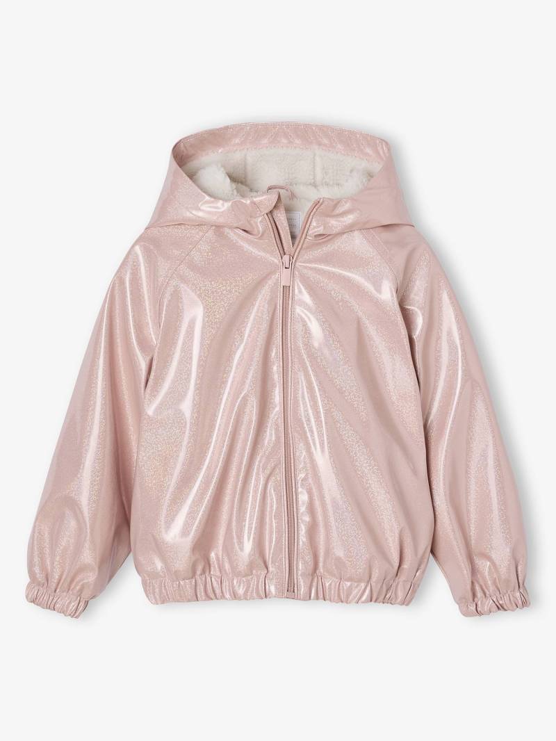 Glänzende Mädchen Jacke mit Teddyfutter hell von Vertbaudet