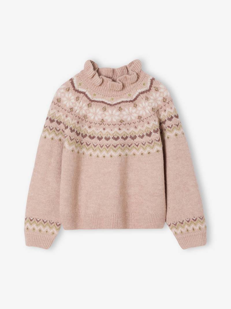 Jacquard-Pullover mit Glitzerdetails Mädchen pudrig von Vertbaudet