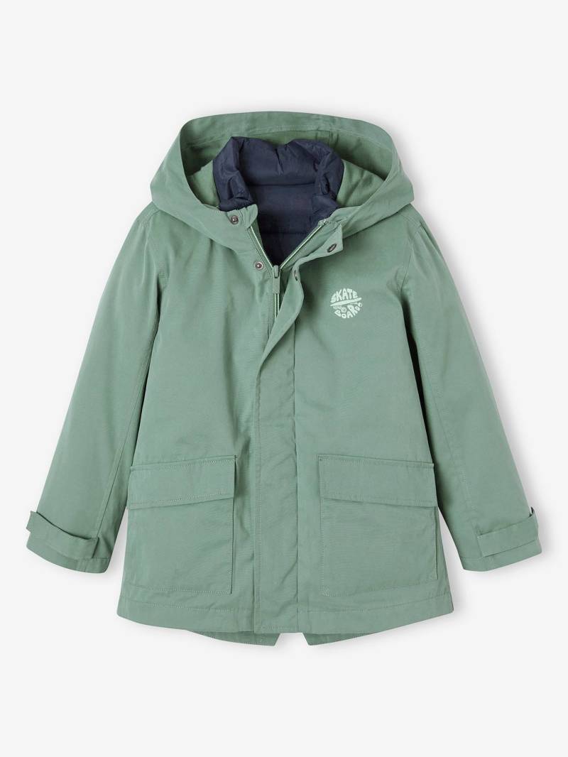 Jungen 3-in-1-Jacke mit Recycling-Polyester salbei von Vertbaudet