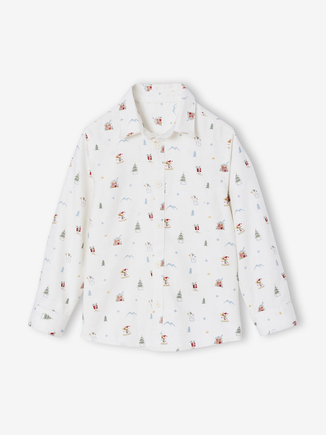 Jungen Hemd aus Flanell mit Weihnachtsmotiven von Vertbaudet