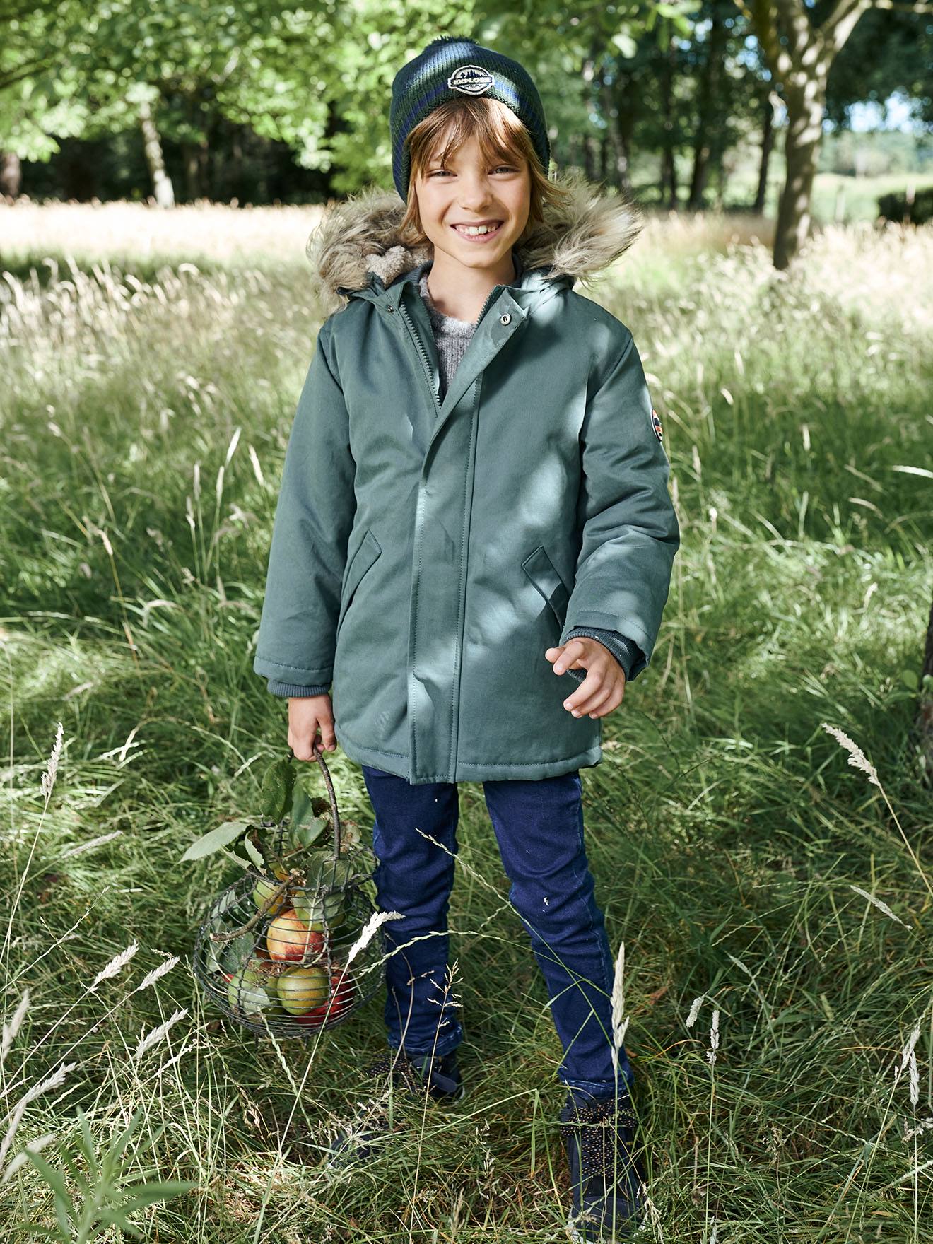 Jungen Jacke mit Kapuze von Vertbaudet