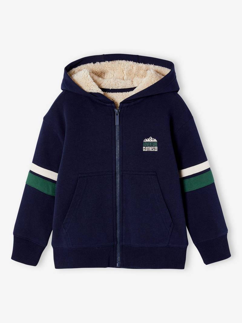 Jungen Kapuzensweatjacke mit Teddyfleece-Futter von Vertbaudet