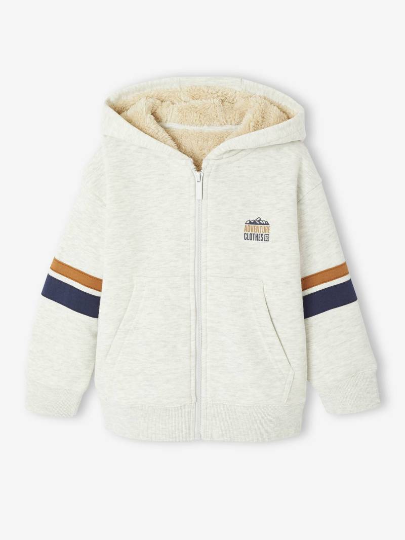 Jungen Kapuzensweatjacke mit Teddyfleece-Futter von Vertbaudet
