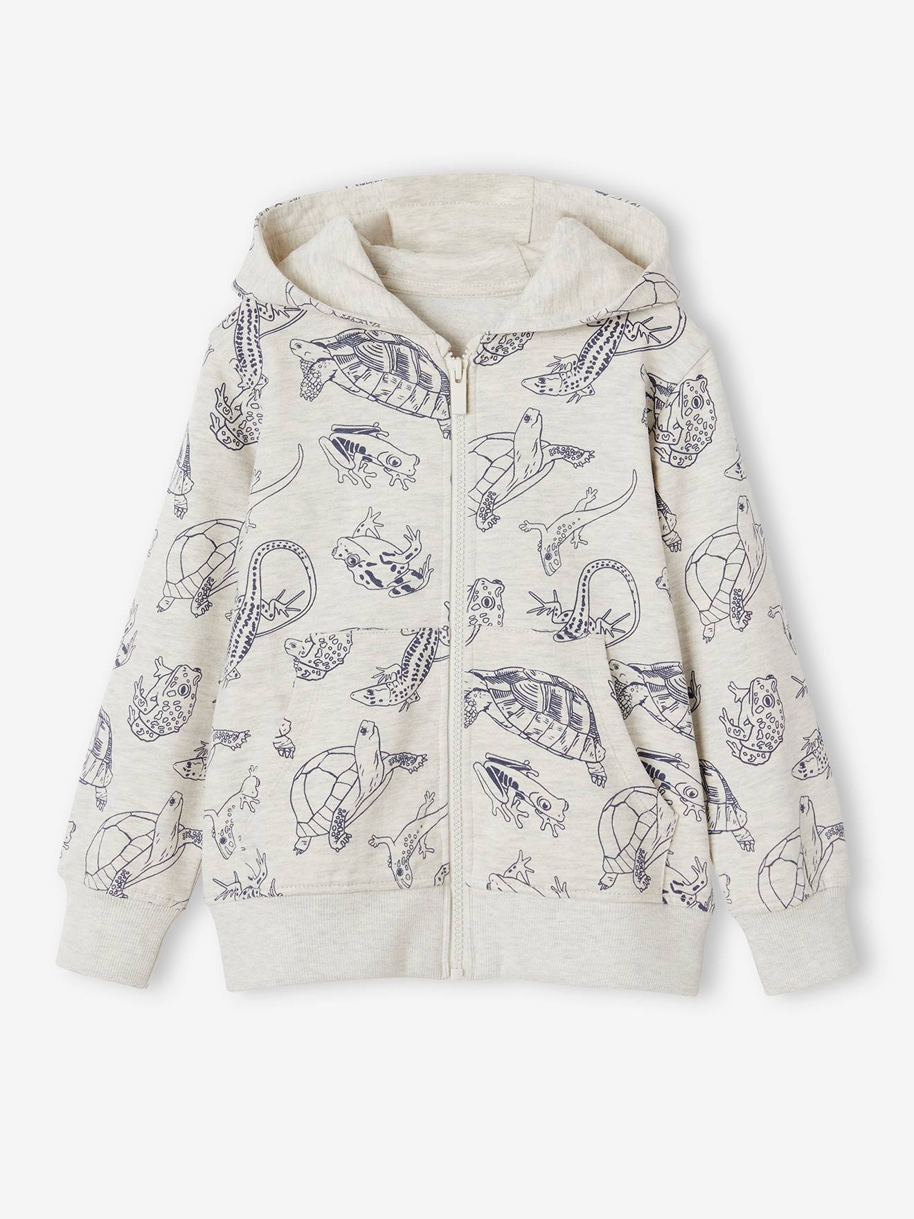 Jungen Kapuzensweatjacke mit Tiermotiven von Vertbaudet