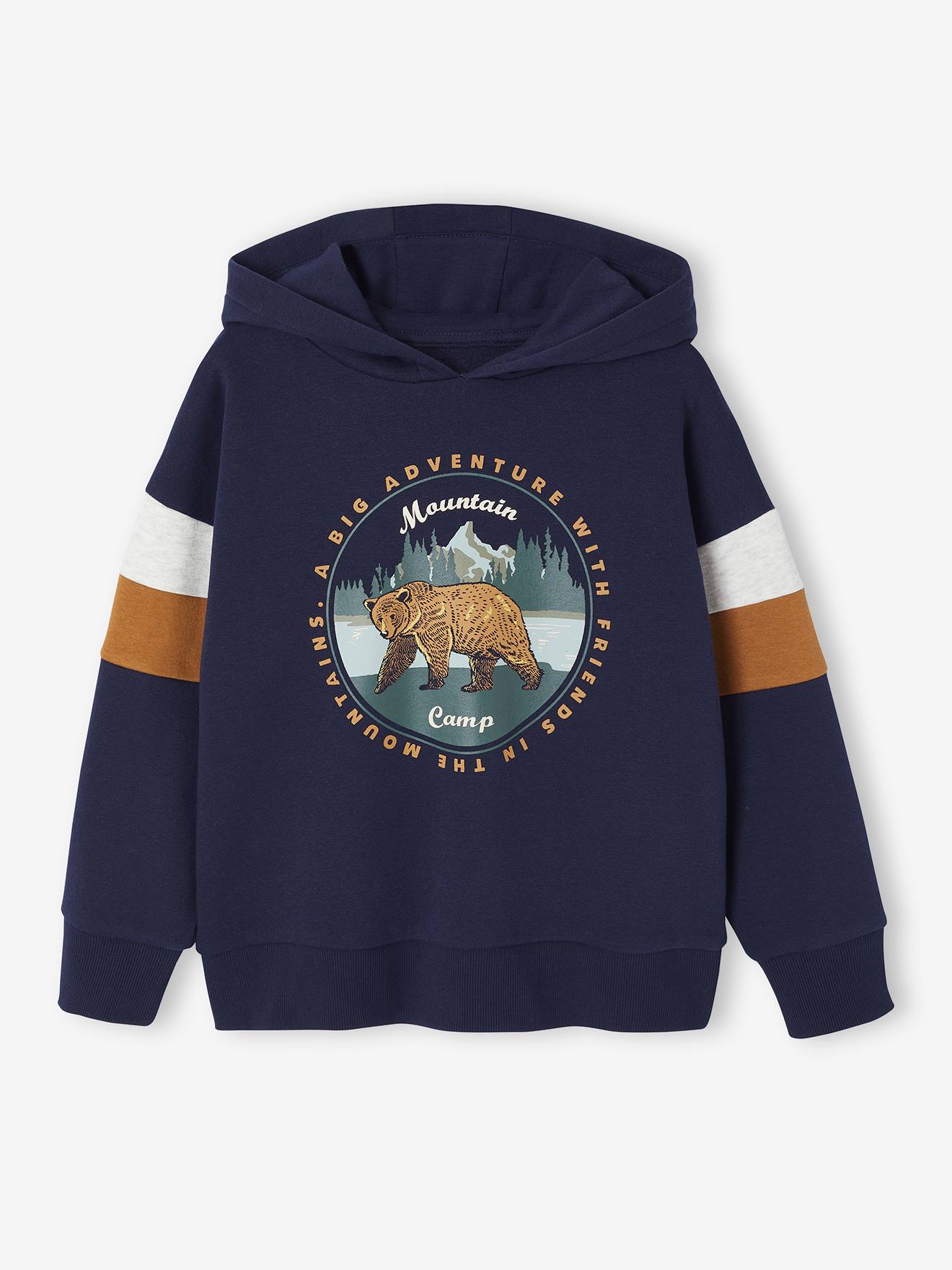Jungen Kapuzensweatshirt mit Prints ADVENTURE von Vertbaudet