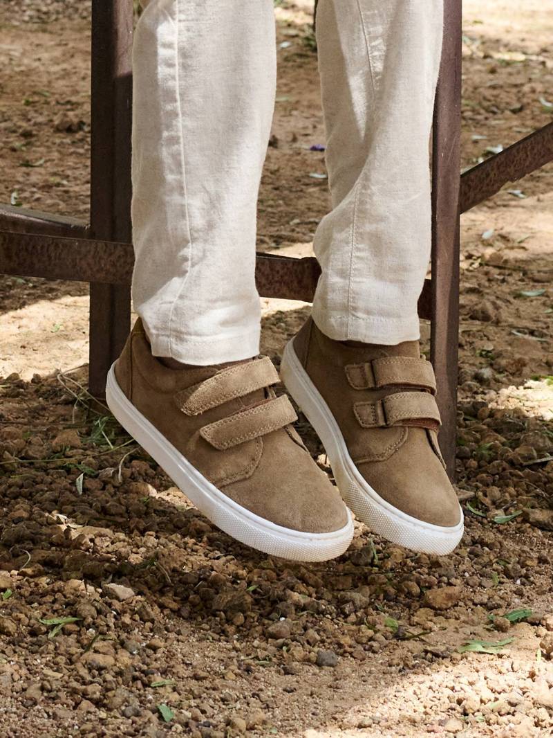 Jungen Leder-Halbschuhe mit 2 Klettriemchen von Vertbaudet