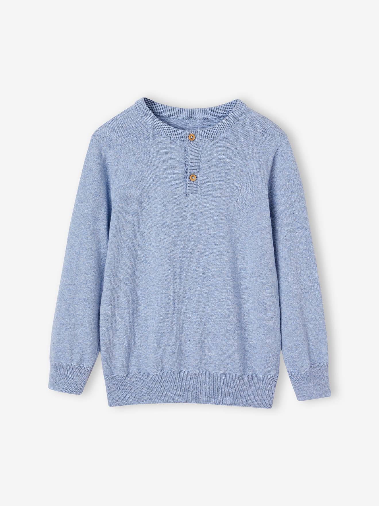 Jungen Pullover mit Henley-Ausschnitt Oeko-Tex von Vertbaudet