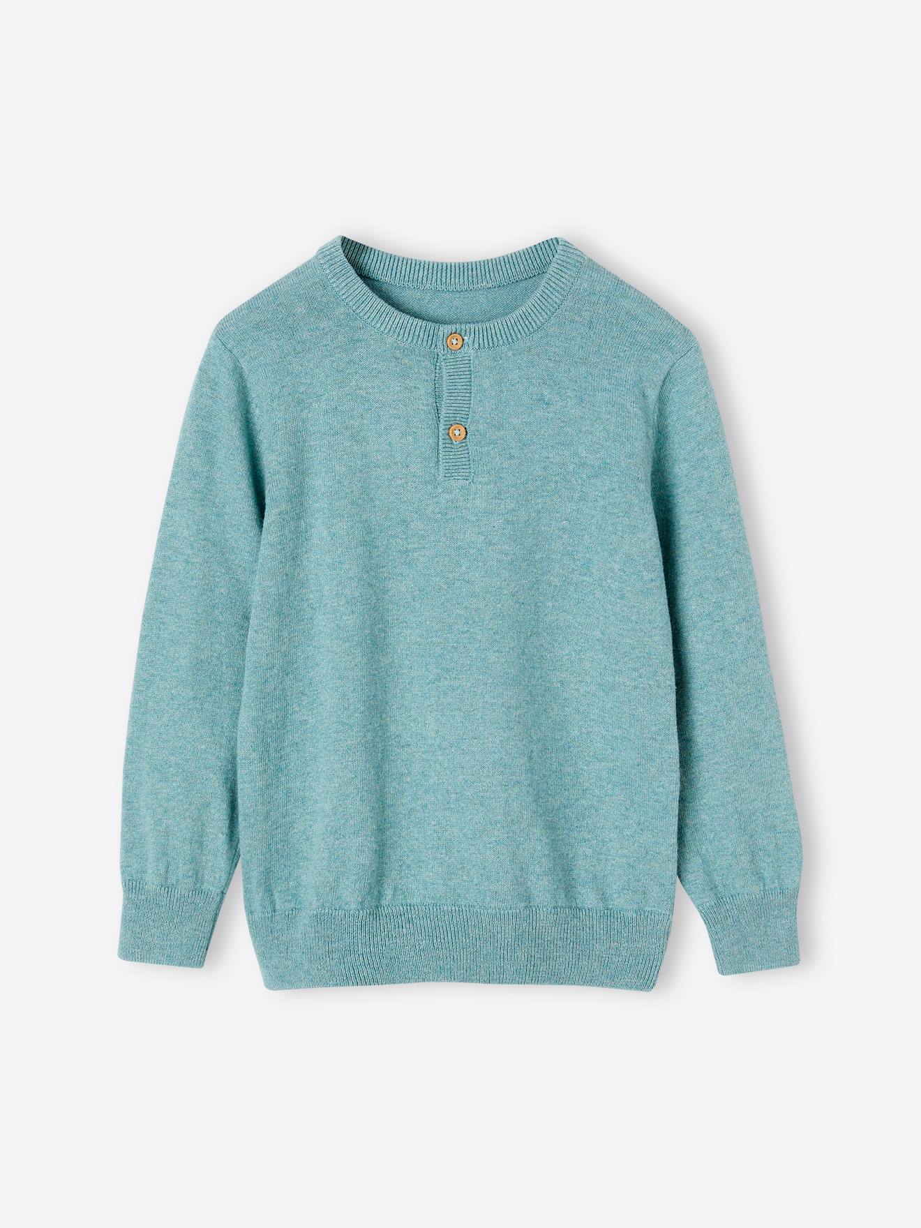 Jungen Pullover mit Henley-Ausschnitt Oeko-Tex von Vertbaudet