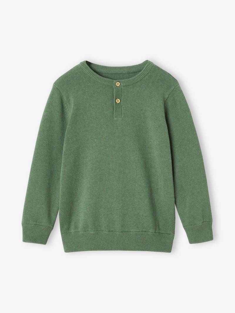 Jungen Pullover mit Rundhals und Knopfleiste von Vertbaudet