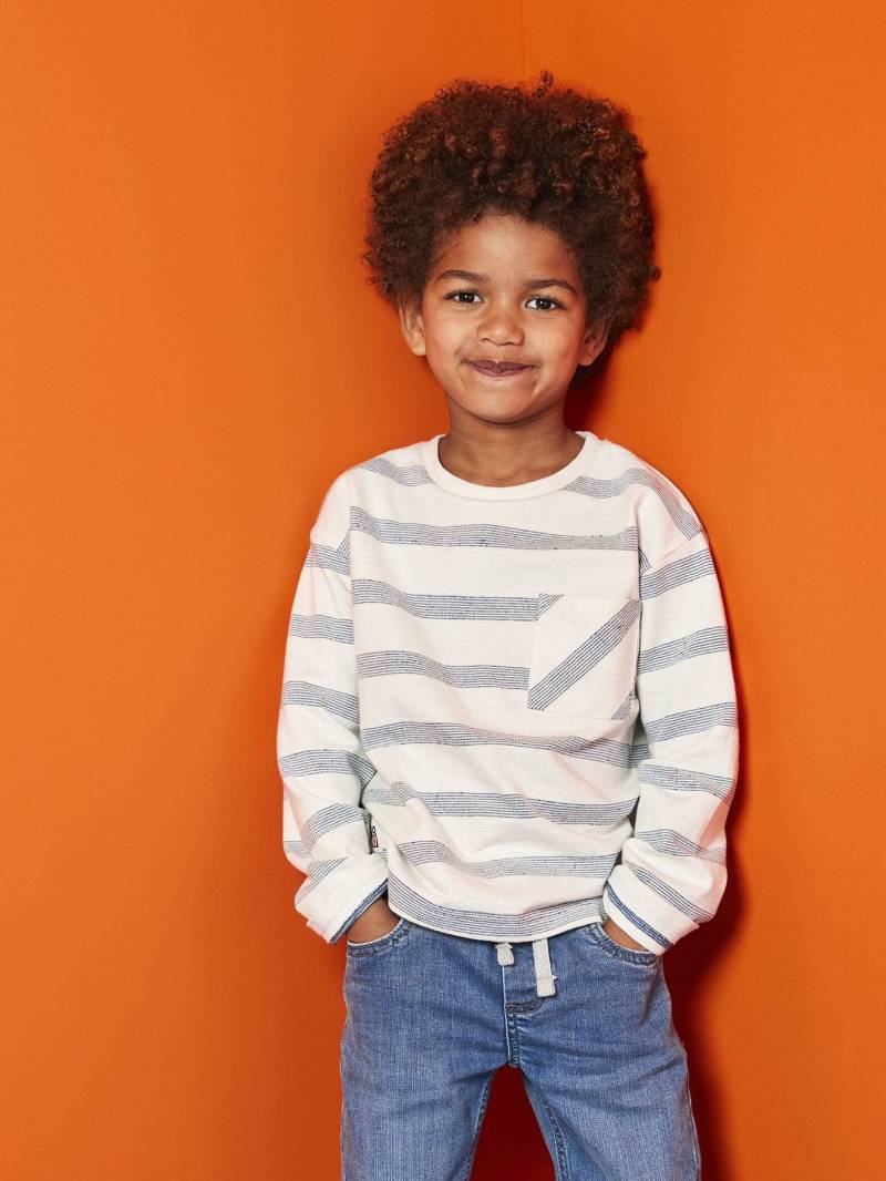 Jungen Shirt in Streifen-Optik von Vertbaudet