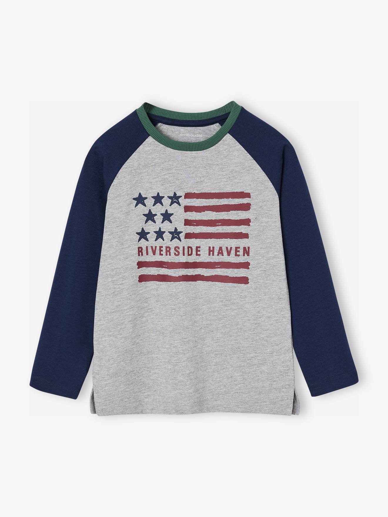 Jungen Shirt mit Ärmeln in Kontrastoptik von Vertbaudet