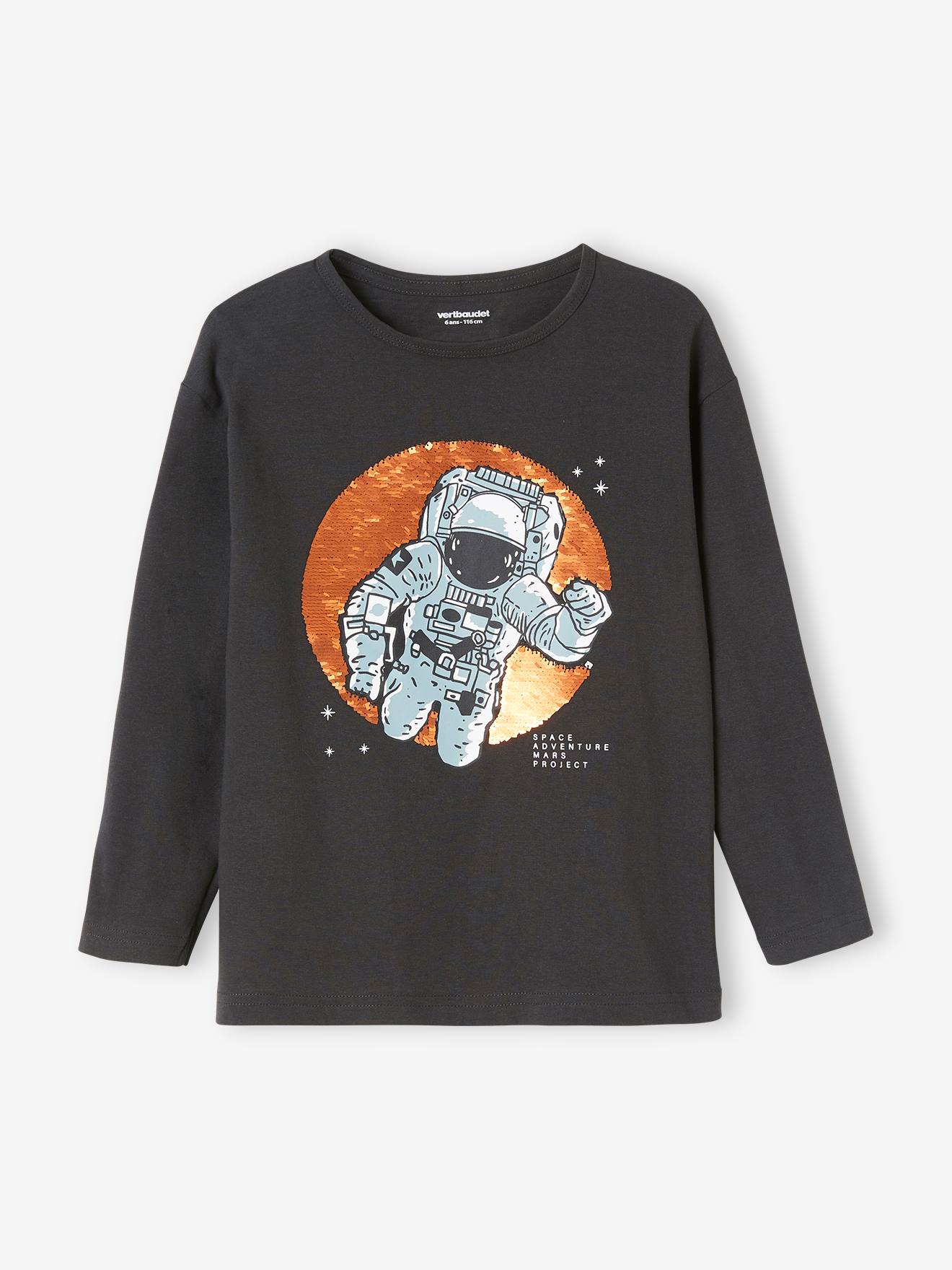 Jungen Shirt mit Wendepailletten  astronaut von Vertbaudet