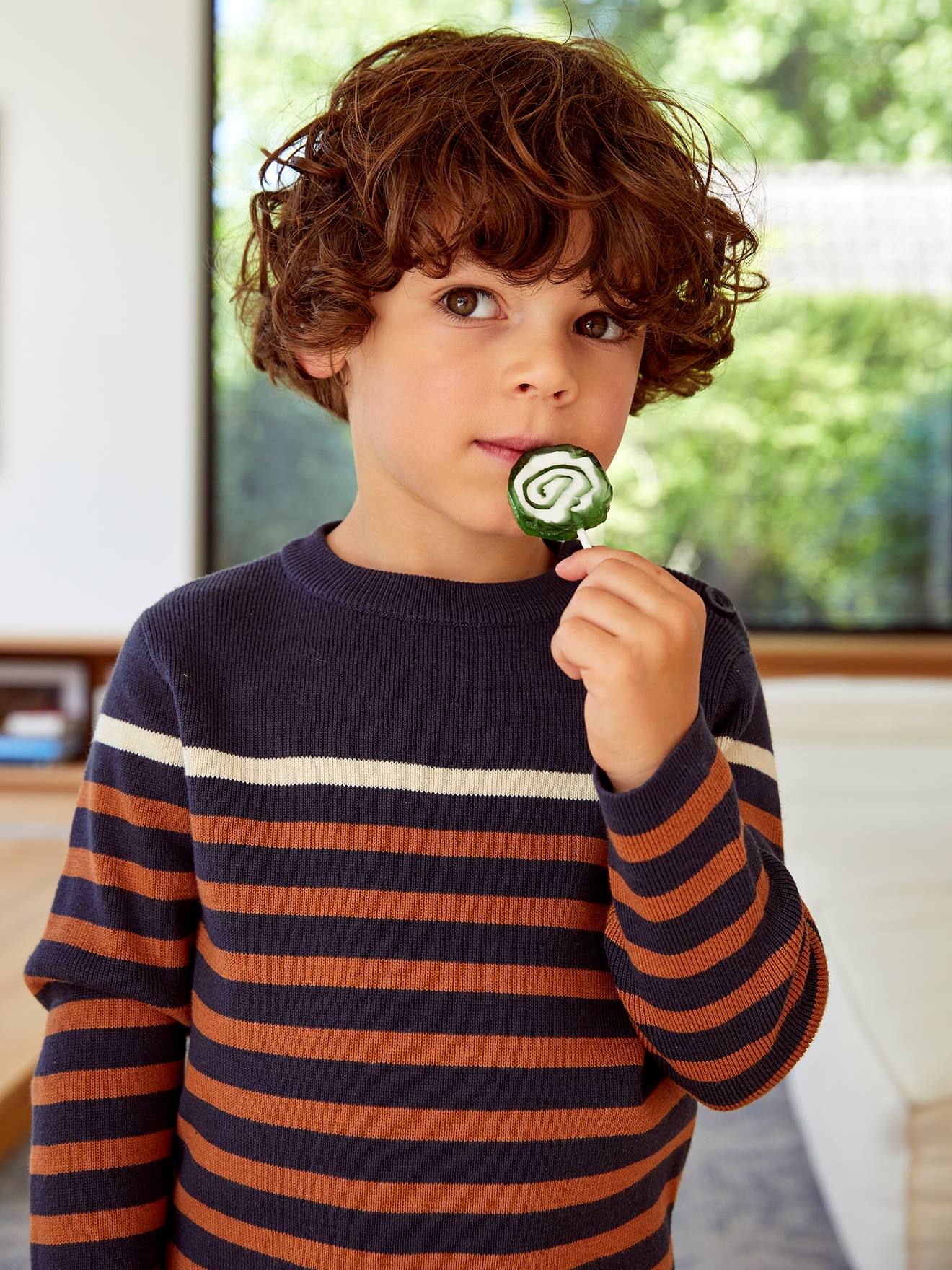 Jungen Streifenpullover Oeko-Tex von Vertbaudet