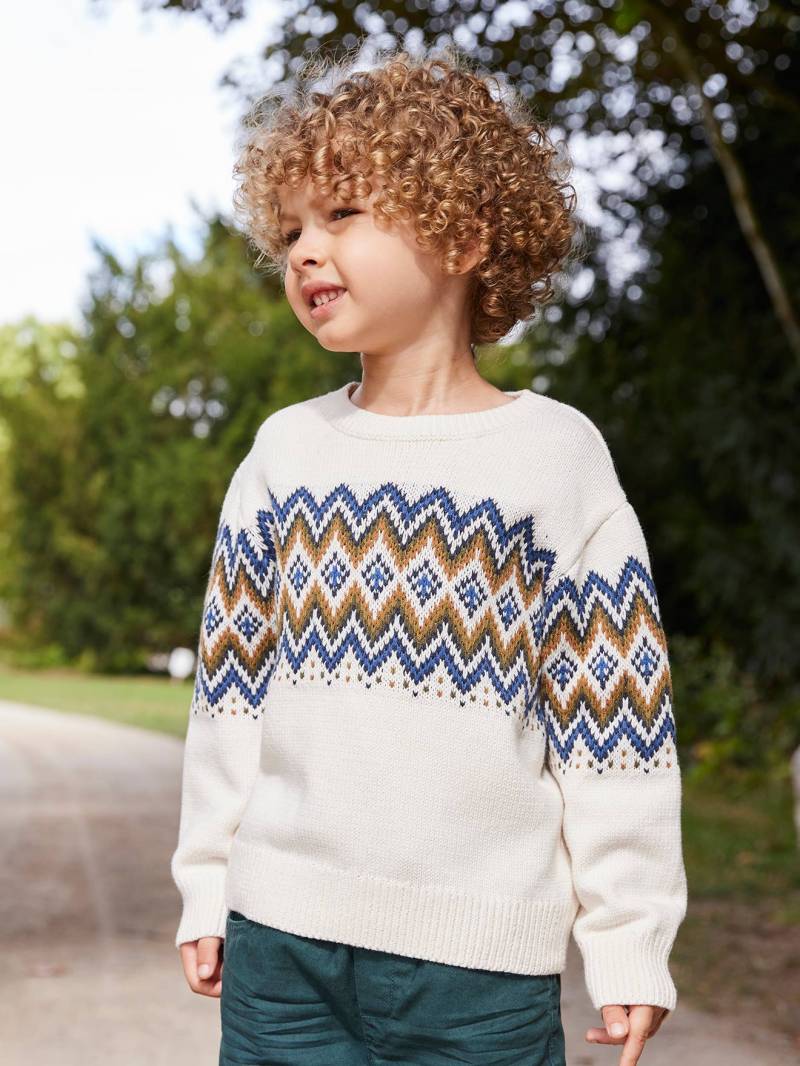 Jungen Strickpullover mit Jacquard-Motiv von Vertbaudet