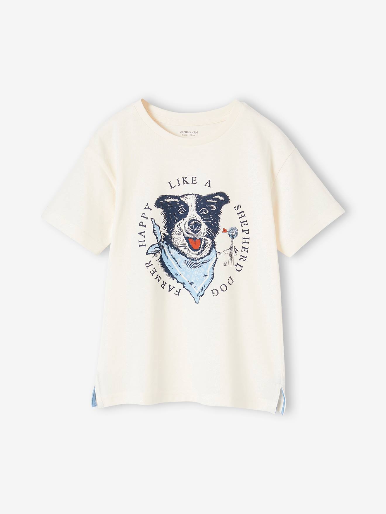 Jungen T-Shirt mit Hundeprint Oeko-Tex von Vertbaudet