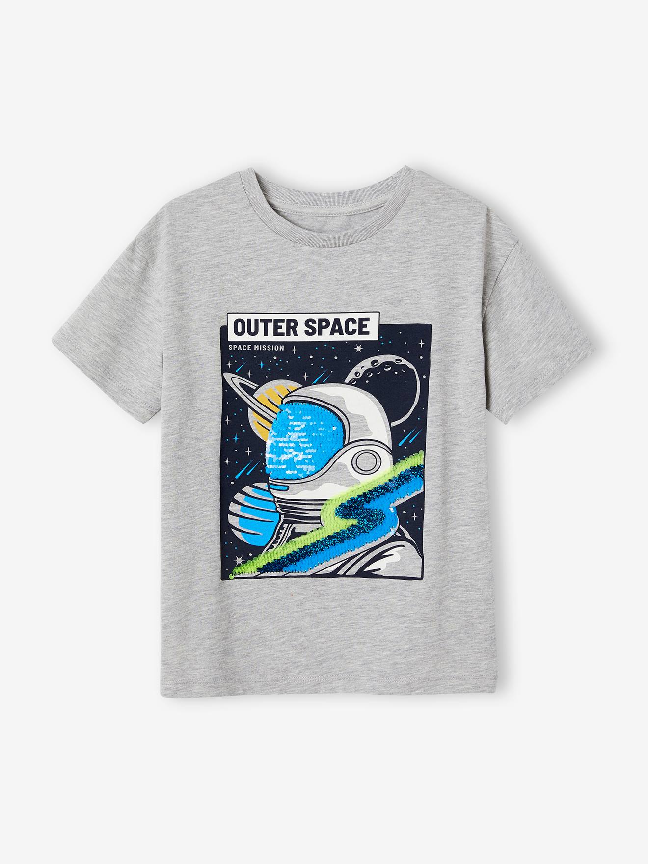 Jungen T-Shirt mit Paillettenmotiv von Vertbaudet