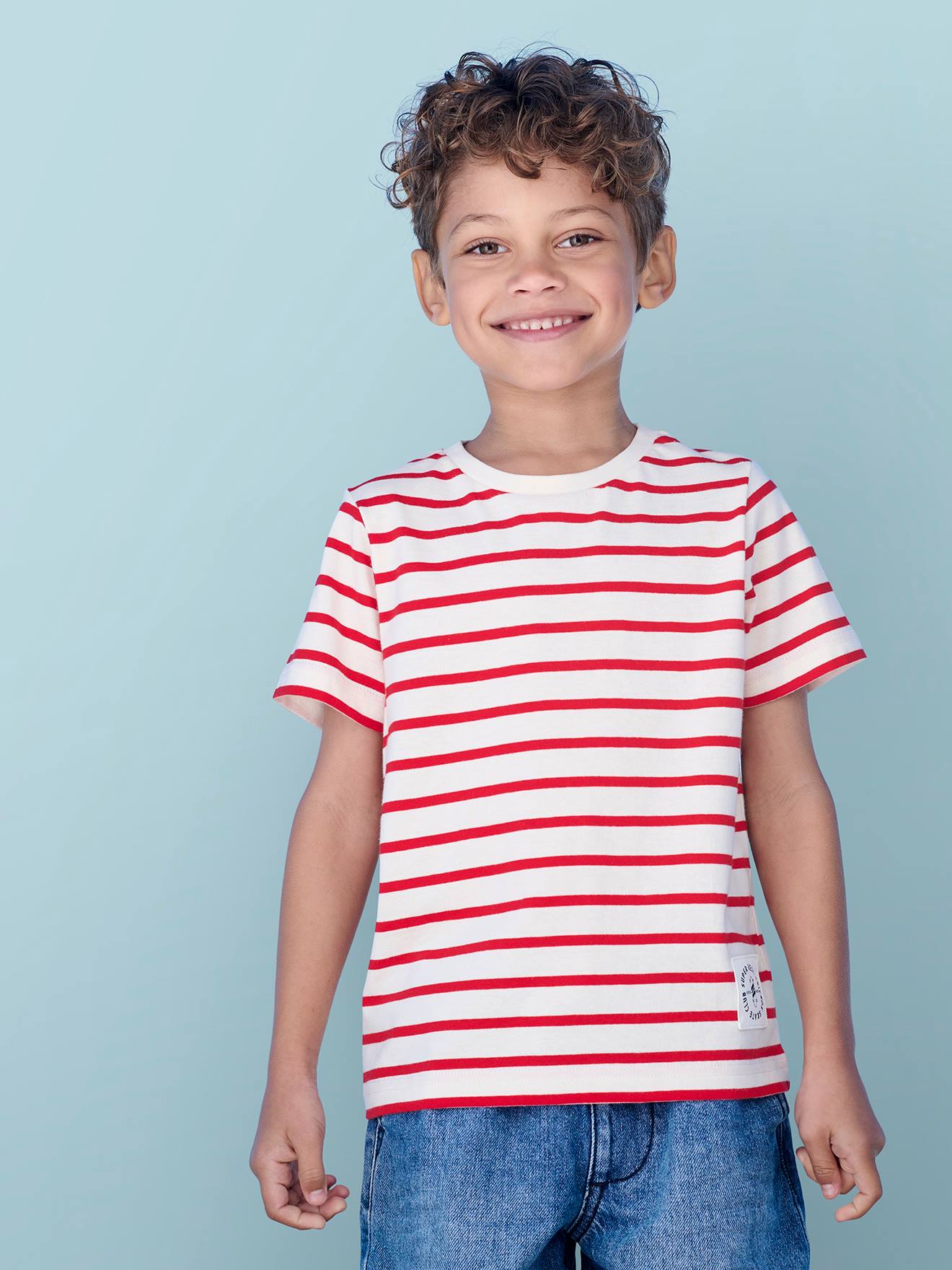 Jungen T-Shirt mit Streifen Oeko-Tex von Vertbaudet