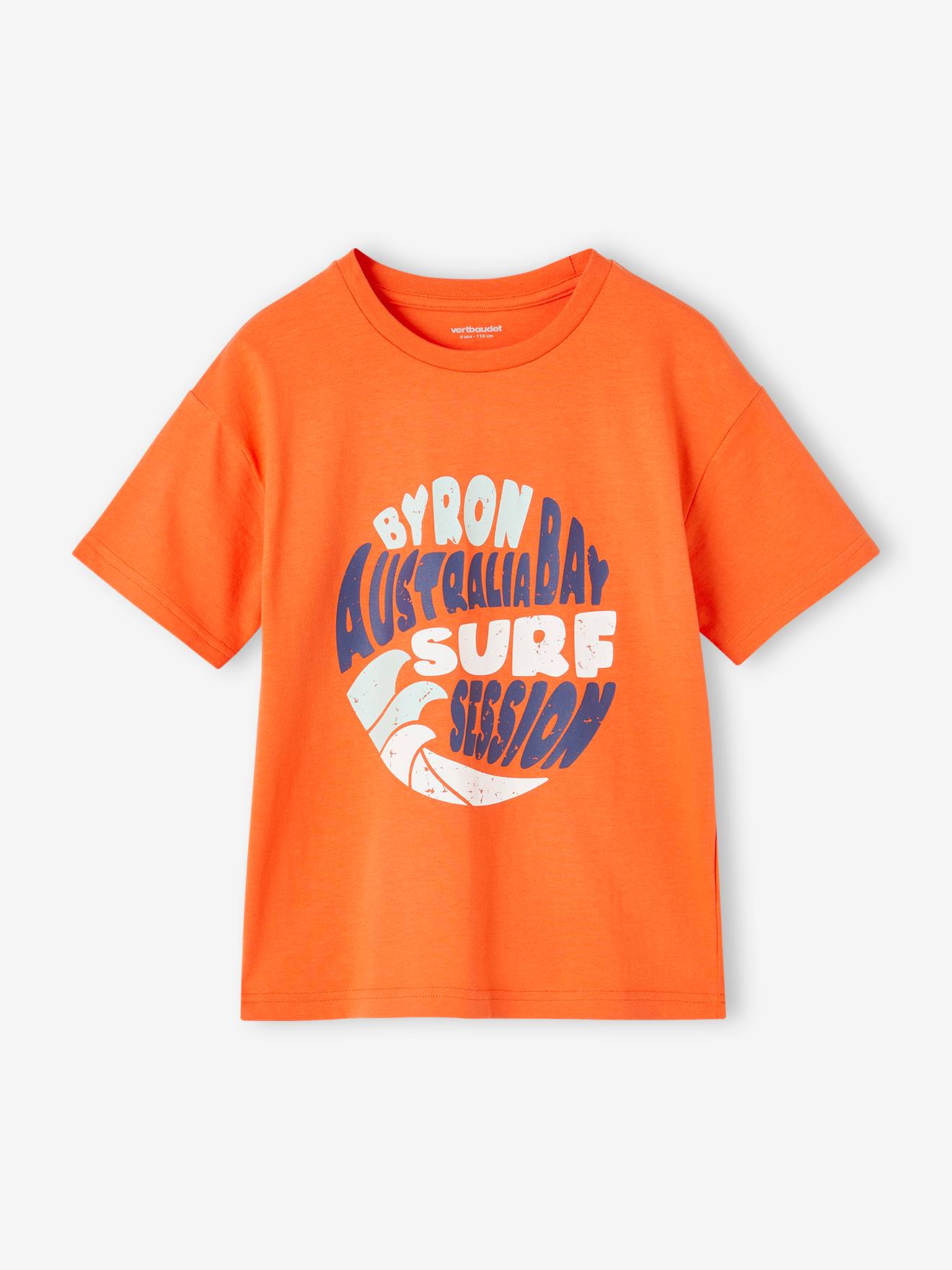 Jungen T-Shirt mit Urlaubsmotiv mandarine von Vertbaudet