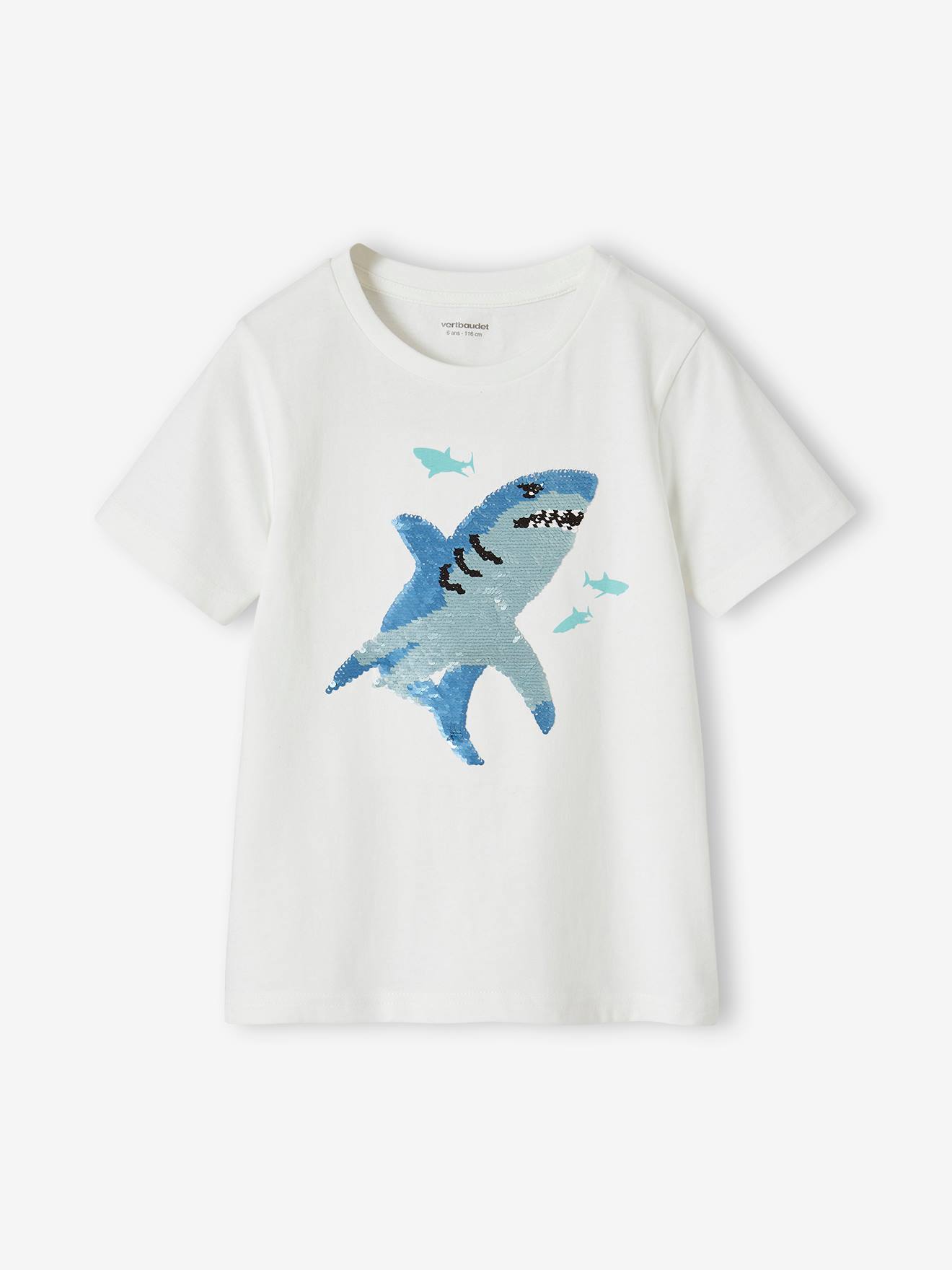 Jungen T-Shirt mit Wende-Pailletten Oeko-Tex von Vertbaudet