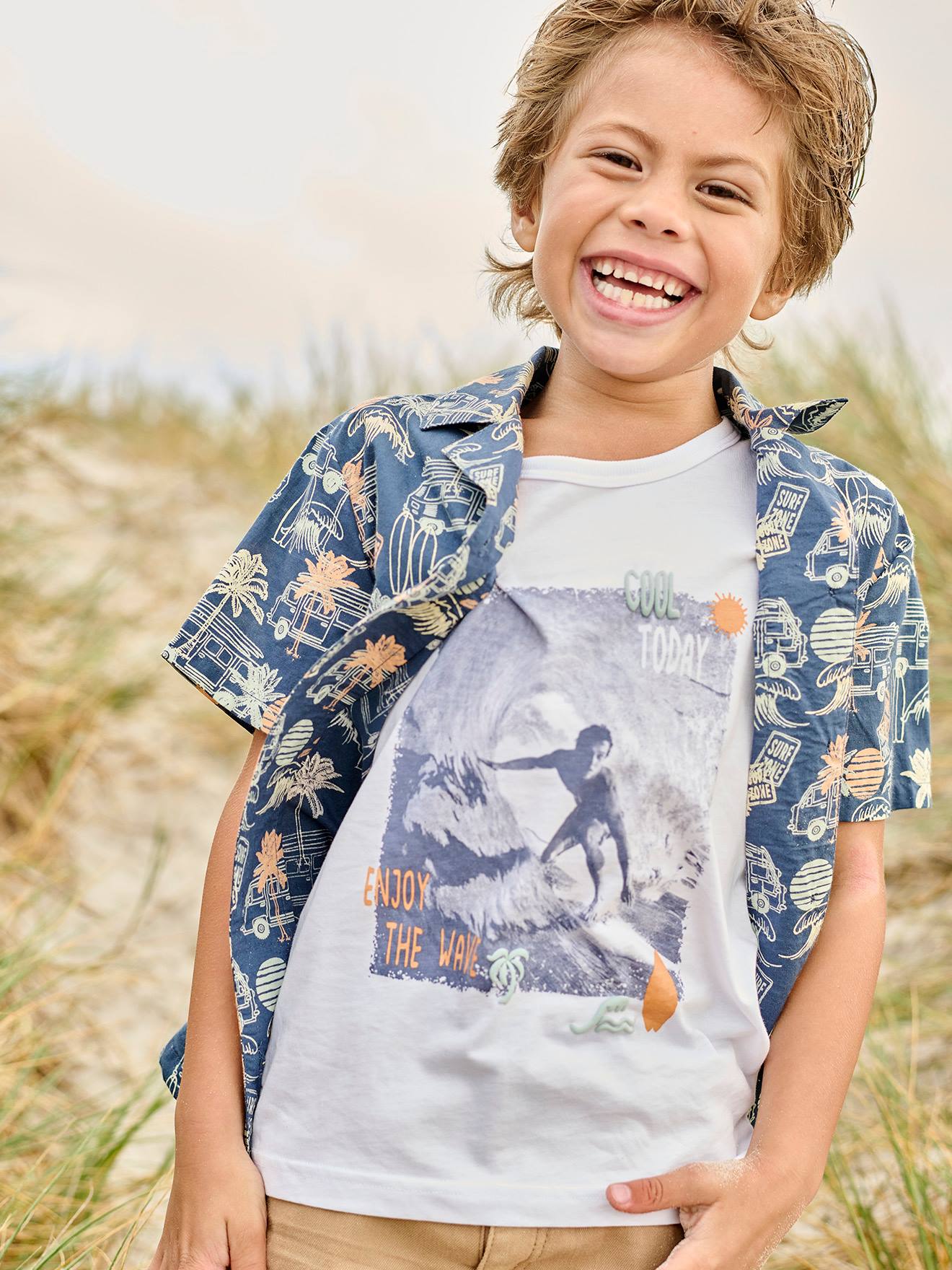 Jungen Trägershirt mit Fotoprint Oeko-Tex von Vertbaudet