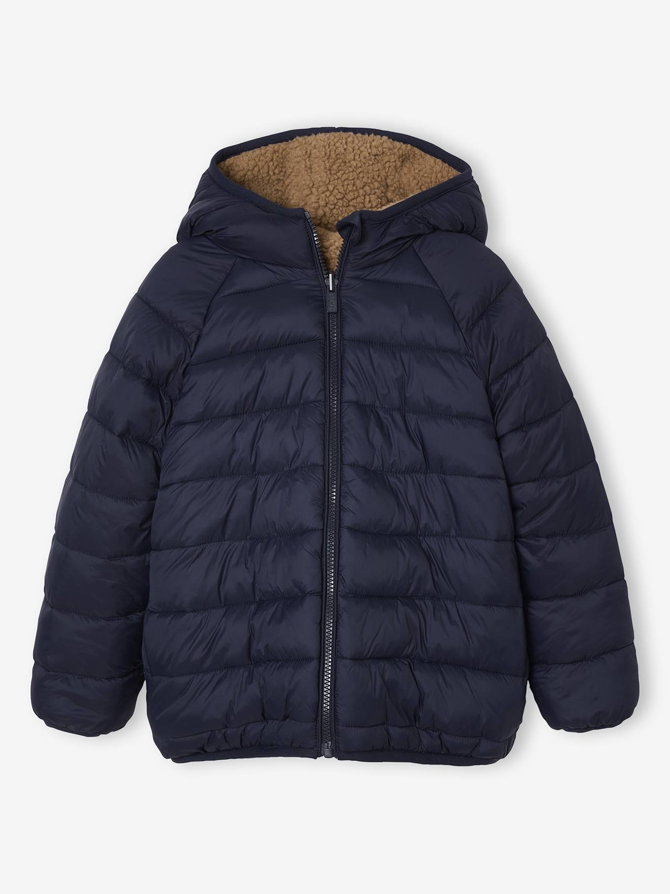 Jungen Wende-Steppjacke mit Teddyfleece von Vertbaudet