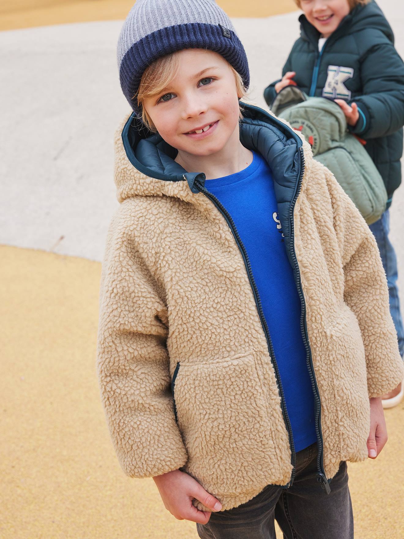 Jungen Wende-Steppjacke von Vertbaudet