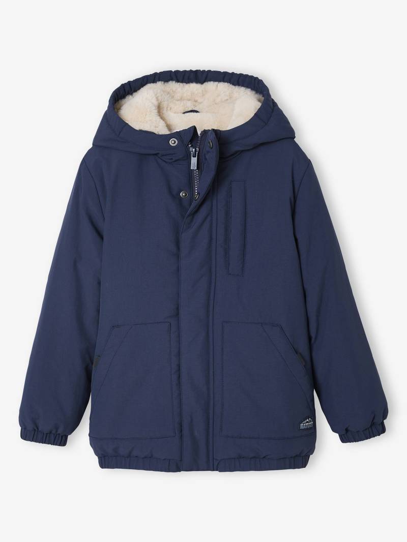 Jungen Winterjacke mit Kapuze und Webpelzfutter von Vertbaudet