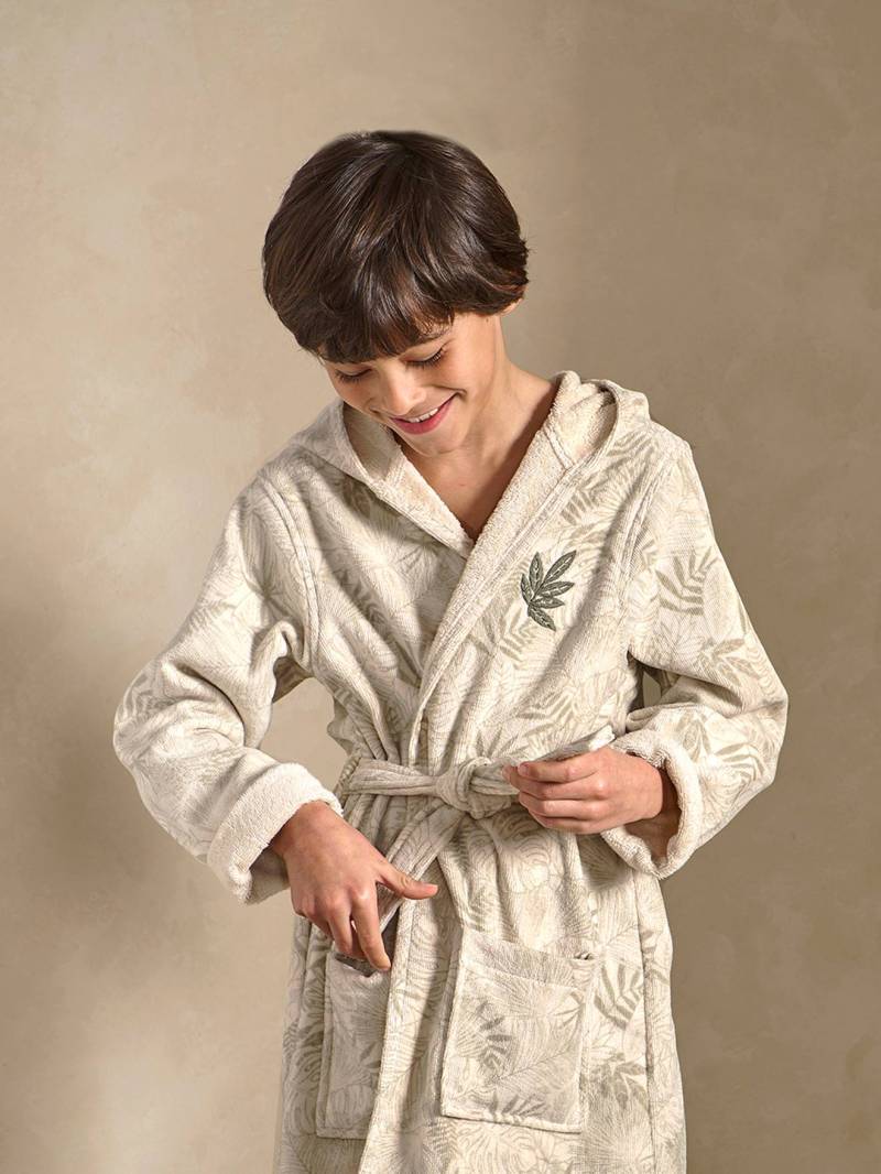 Kinder Bademantel GREEN JUNGLE mit Recycling-Baumwolle von Vertbaudet