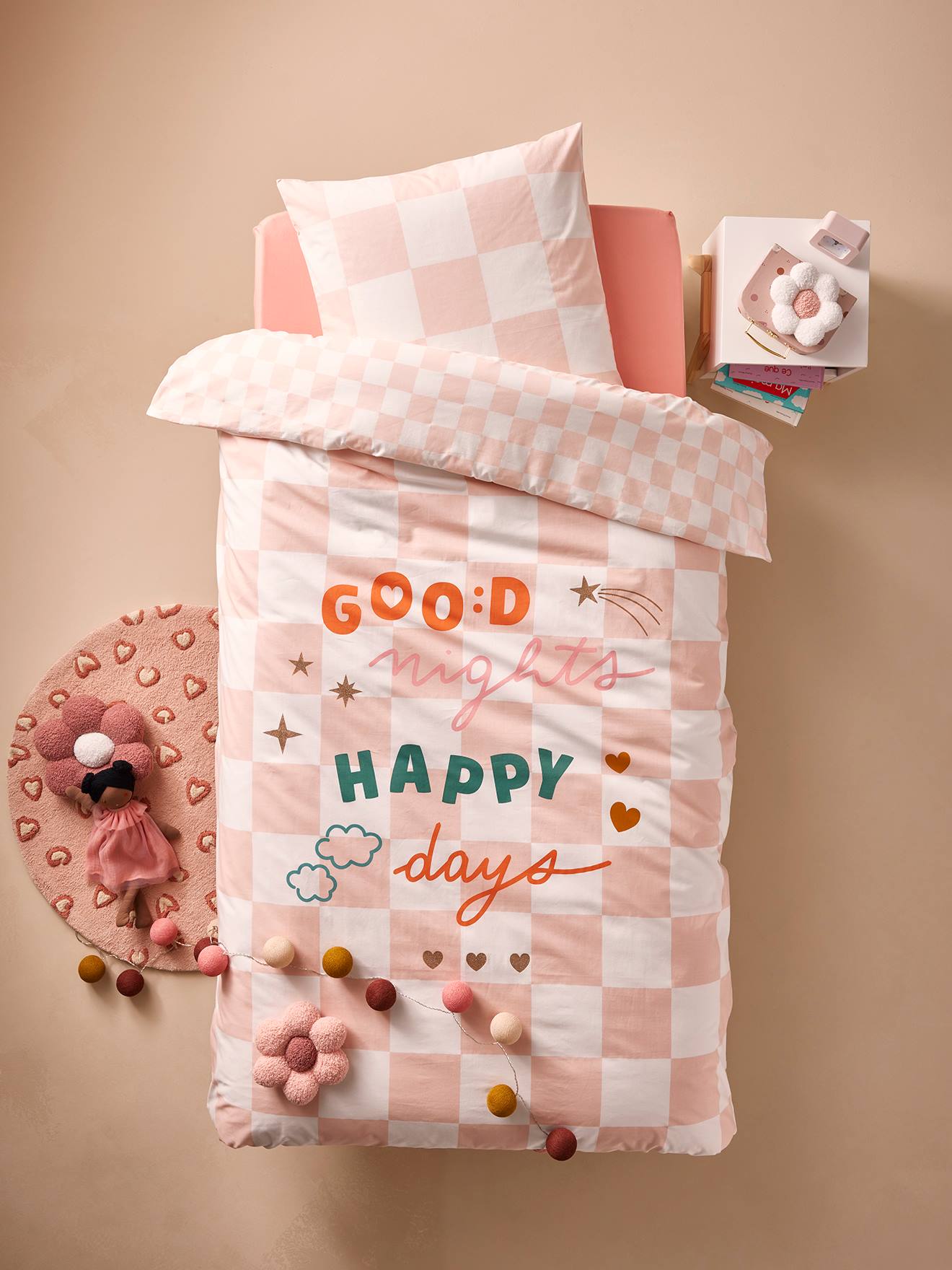 Kinder Bettwäsche-Set GOOD VIBES mit Recycling-Baumwolle Kinder Bettwäsche-Set GOOD VIBES mit Recycling-Baumwolle von Vertbaudet