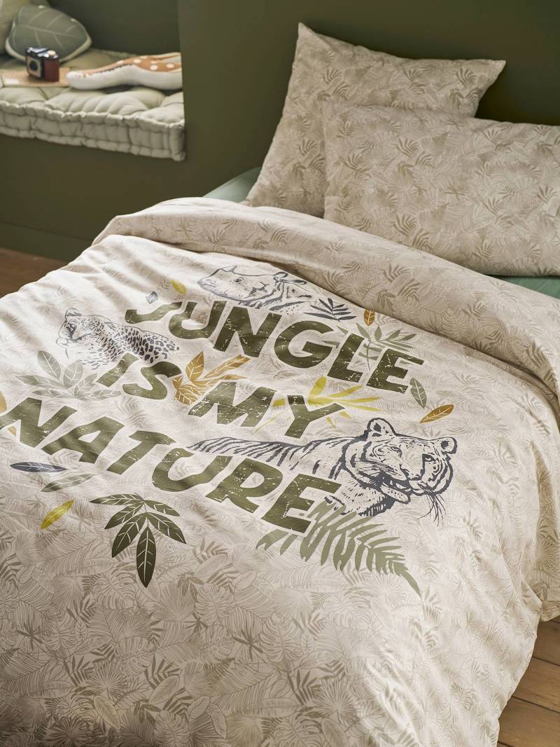 Kinder Bettwäsche-Set GREEN JUNGLE mit Recycling-Baumwolle von Vertbaudet