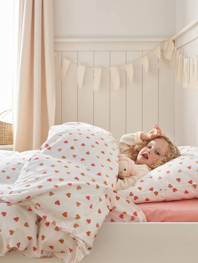 Kinder Bettwäsche-Set Magicouette HERZEN mit Recycling-Baumwolle von Vertbaudet