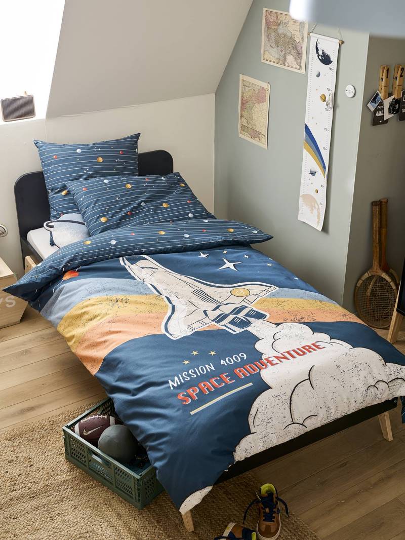 Kinder Bettwäsche-Set SPACE ADVENTURE mit Recycling-Baumwolle von Vertbaudet