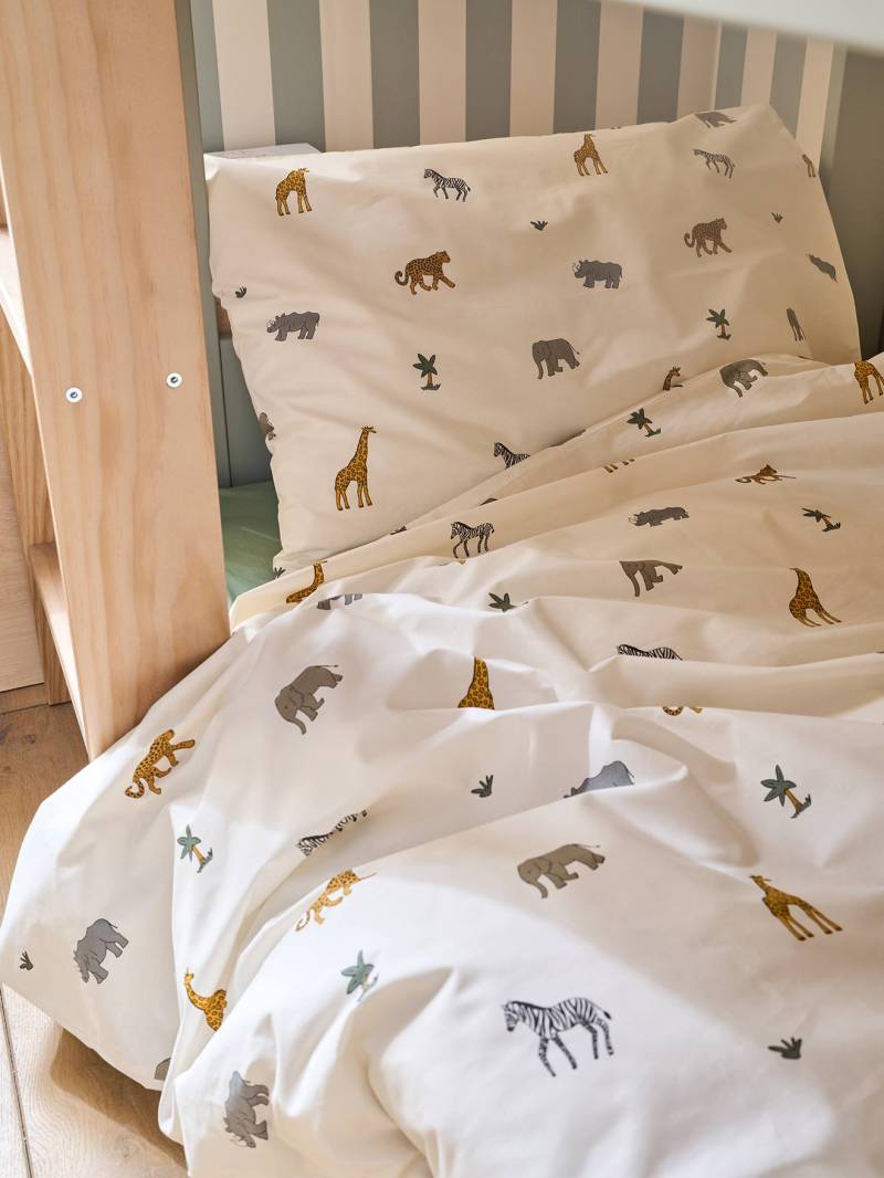 Kinder Bettwäsche-Set  WILD ANIMALS mit Recycling-Baumwolle von Vertbaudet
